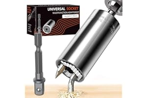 MANWALD Universal Socket Tools, Christmas Gifts for Men, Self-Adjusting Socket Fits Standard 1/4'' - 3/4'' Metric 7mm-19mm with Power Drill Adapter 2Pc Set, Stocking Stuffers Gifts for Men, Dad, Husband