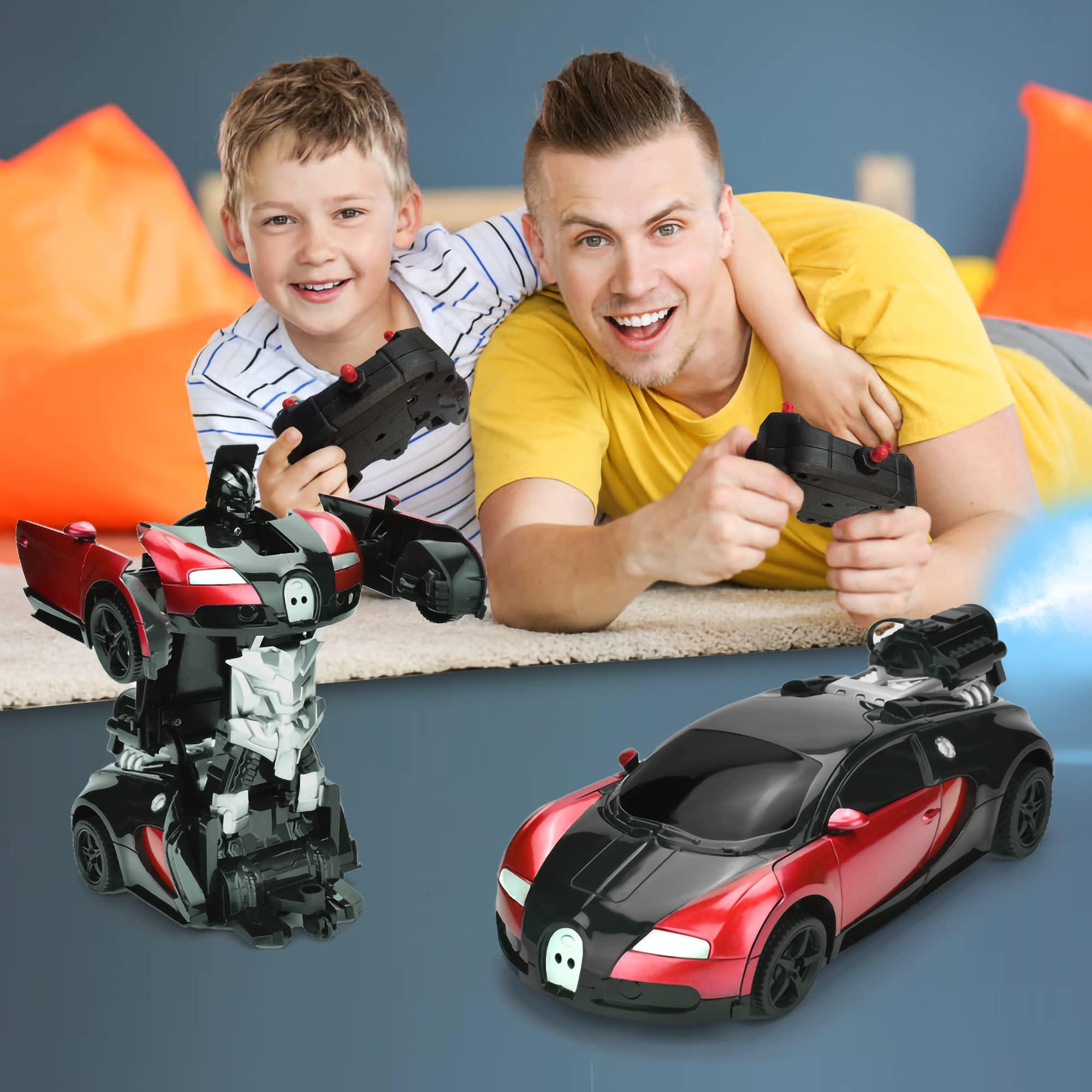 Transform Remote Control Car Mua Transform Remote Control Car for Kids, RC Robot Toy with Exhaust ...