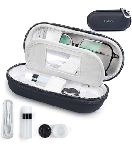 Amazon.com: MoKo Double Eyeglass Case, Contact Lens Case with