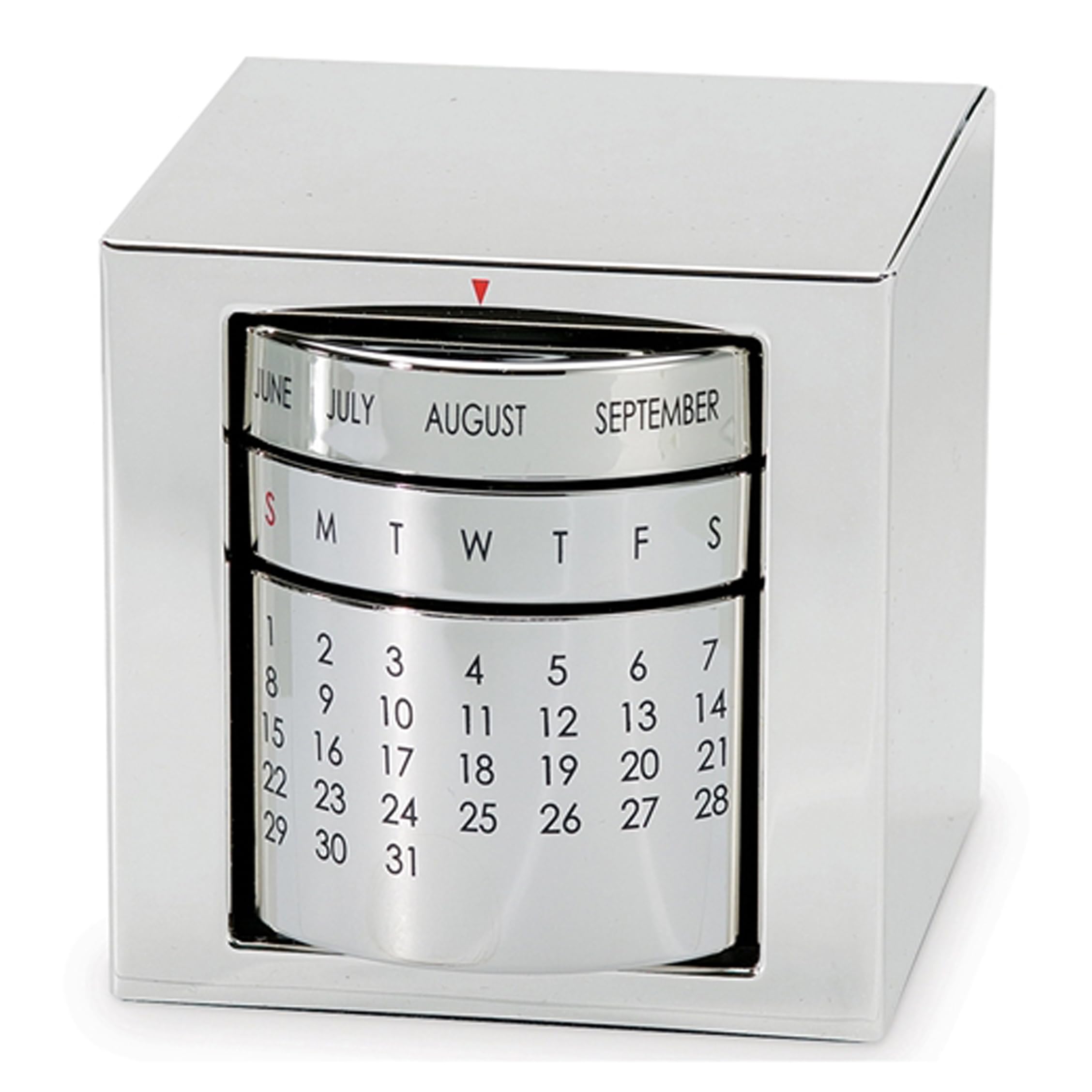 Natico Polished Silver Perpetual Calendar