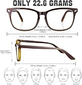 COOLOO Blue Light Blocking Glasses Anti Glare TR90 Frames Lightweight Gaming view 3