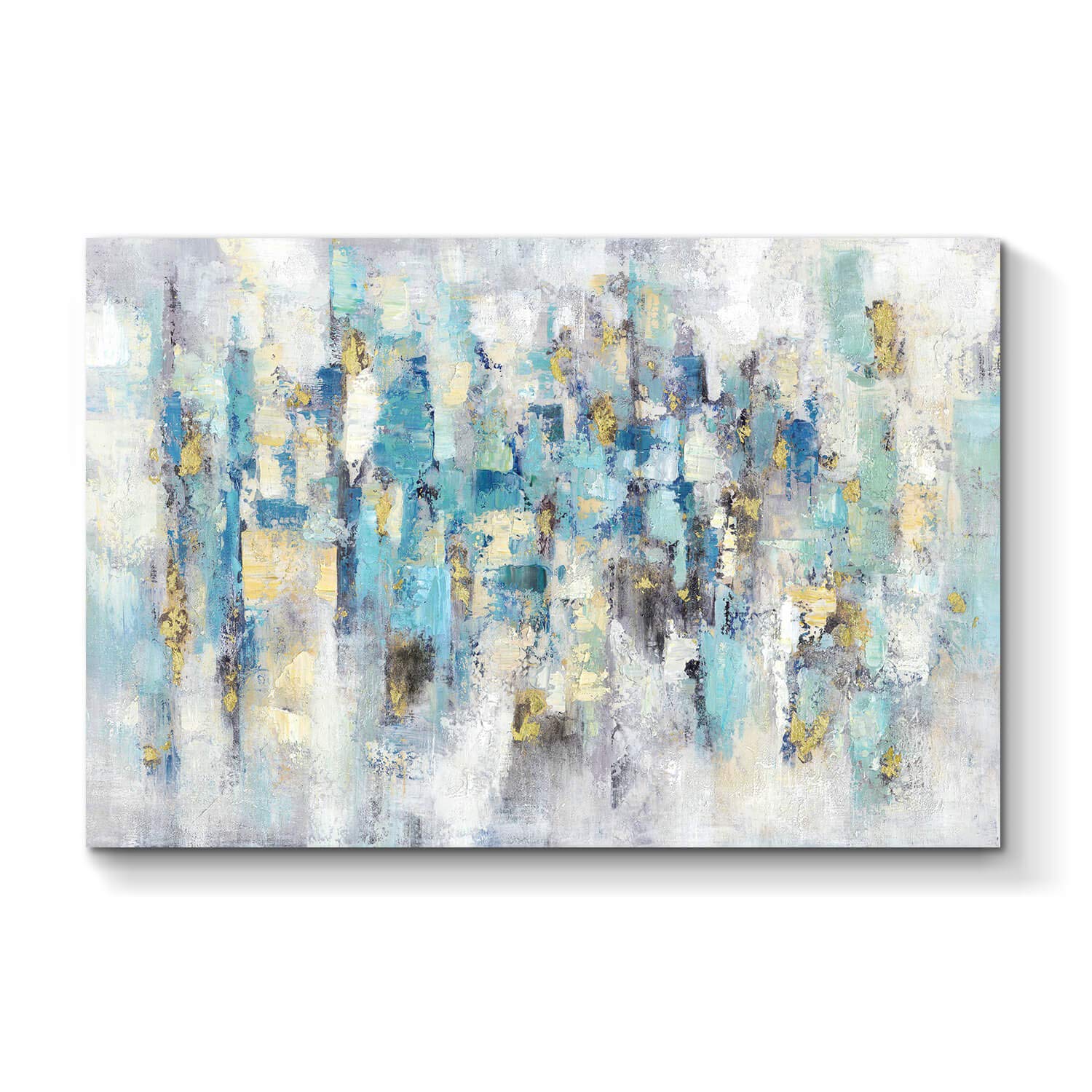 Photo 1 of ***MAJOR DAMAGE, VIEW IMAGES*** Abstract Modern Picture Wall Art: Blue Artwork Painting on Canvas for Office Living Room (45'' x 30'', Multiple Sizes)