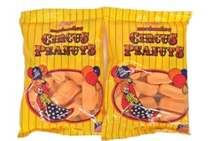MELSTER CANDIES Melster Circus Peanuts Marshmallow Candy 2 Bags of 7 Oz Each.