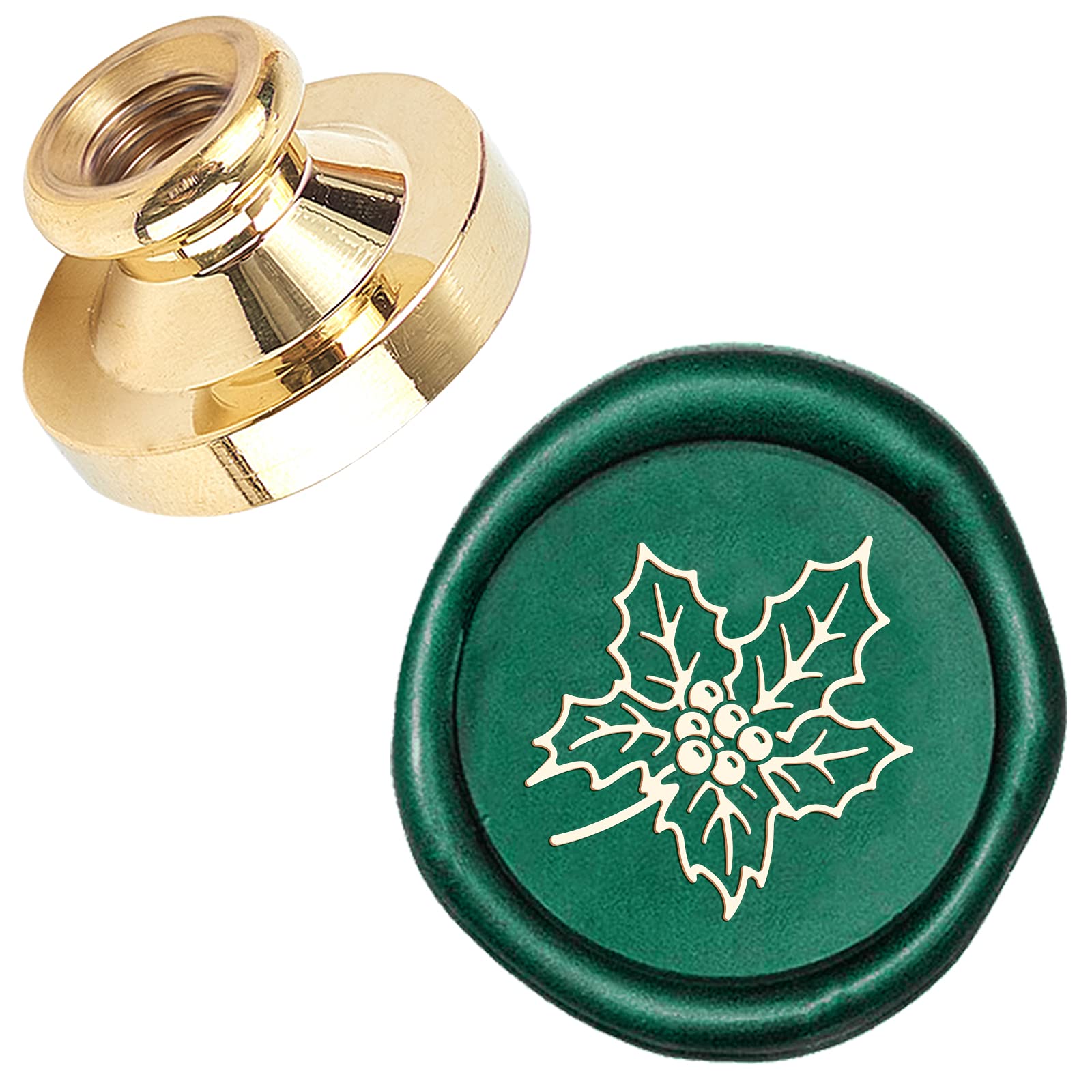 CRASPIRE Mistletoe Sealing Wax Stamp X'MAS EVE Merry Christmas 25mm Replaceable Wax Seal Stamp Brass Head for Christmas Invitations Envelope Cards Decoration Holiday