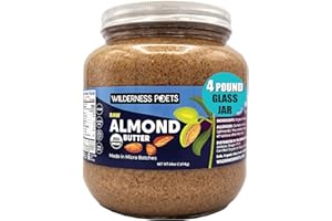 Wilderness Poets, Almond Butter - Organic Raw Nut Butter (4 Pound) - Vegan, Gluten Free, Non GMO, No Salt, No Sugar
