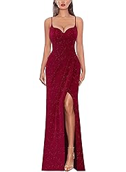 VFSHOW Womens 2025 Sparkly Formal Prom Maxi Dresses