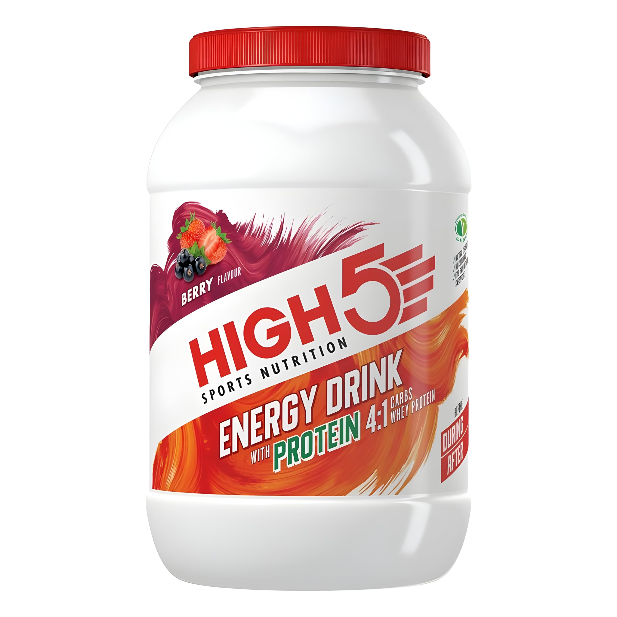 HIGH5 Energy Drink With Protein Blend of Carbohydrates Protein & Electrolytes (Berry, 1.6kg)