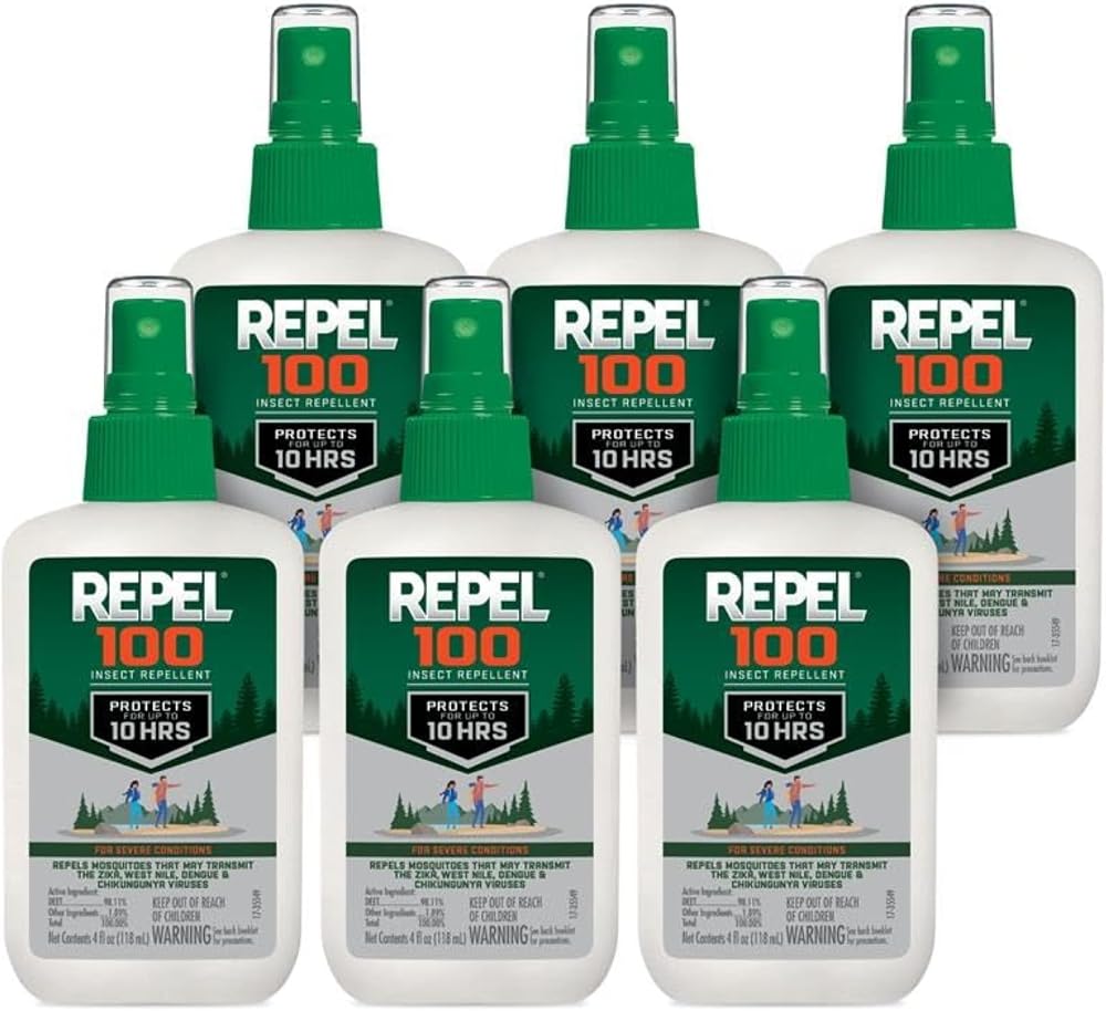 Repel 100 Insect Repellent 4 Oz Pump Spray 98% DEET Pack of 6