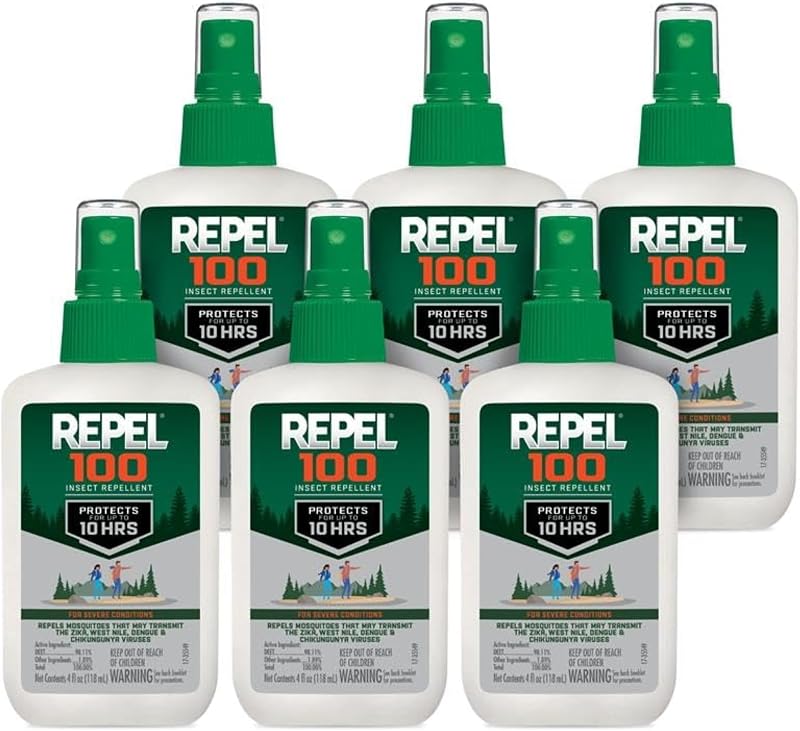 Repel 100 Insect Repellent 4 Oz Pump Spray 98% DEET Pack of 6