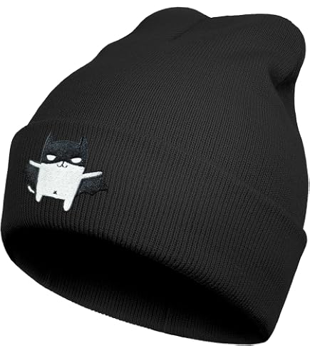 LUCKYBUNNY Glow in The Dark Beanies for Teen Boys, Unisex Black