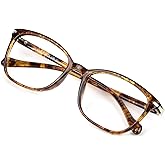 VisionGlobal Blue Light Blocking Glasses for Women/Men, Anti Eyestrain, Computer Reading, TV Glasses, Stylish Square Frame, Anti Glare(Tortoise,No Magnification)