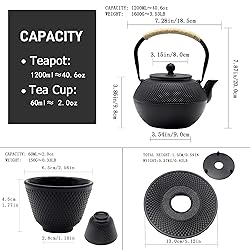 Cast Iron Tea Pot Set, Japanese Tetsubin Tea Kettle