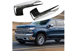 SPORTULI Chrome Mirror Cap Cover Trim Replace for 2019 2020 2021 2022 2023 2024 Chevy Silverado 1500 and GMC Sierra 1500 Accessories (Chrome)