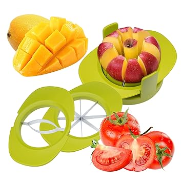 Mrrainbow 4 in 1 Obstschneider Set, Obstschneider mit Apfelschneider Mangoschneider Tomatenschneider Fruchthalter Apfel Corer