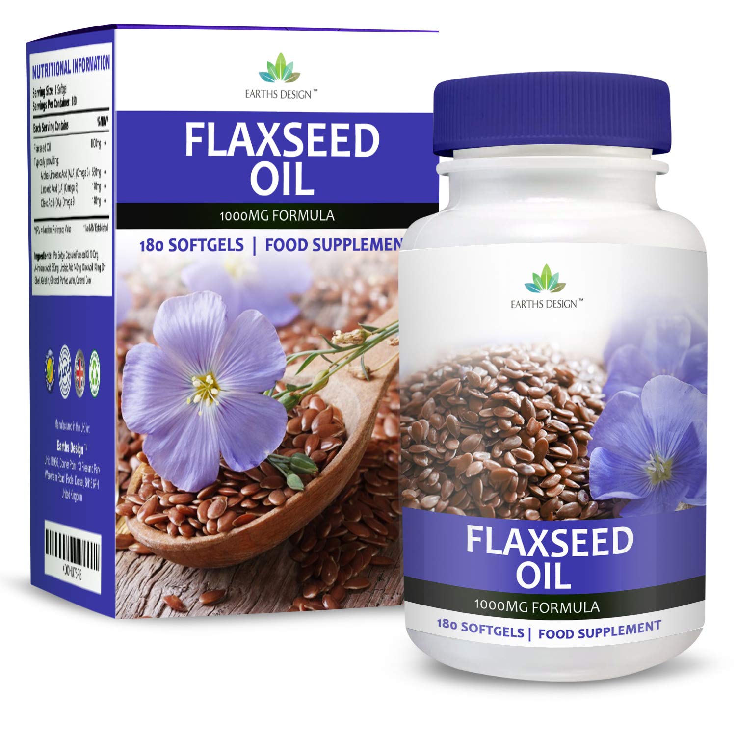 Flaxseed Oil 1000mg Flax Seed Oil Supplement Best Source of Omega 3