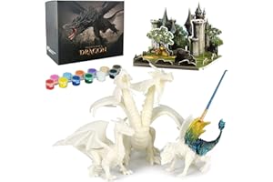 BESTYMXY Dragon Toys Painting Art Kit, DIY Dragon Painting Kit, Arts and Crafts for Kids, Kids Art Set, Paint Your Own Kit, 3D Dragon Gift for Boys Girls