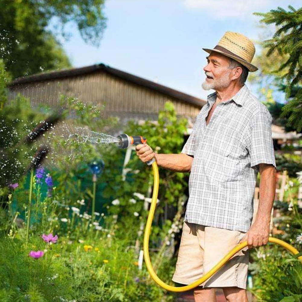 HEJUN Garden Hose Nozzle Sprayer, Hose Spray Nozzle with 8 Patterns, Water Hose Nozzle Heavy-Duty Nozzle for Hose Under High Pressure, Perfect for Watering Plants, Washing Cars and Showering Dogs & Pets : Garden & Outdoor