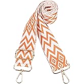 PATIKIL 55in Purse Straps Replacement Crossbody, Bag Straps Crossbody Universal Adjustable Canvas Bohemian for Purses Handbags Guitar, Orange