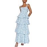 Women Y2k Boho Maxi Dress Y2k Floral Spaghetti Strap Long Dress Flowy Layered Sundress Going Out Beachwear