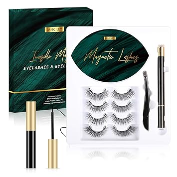 Amazon Com Lanciley Invisible Magnetic Eyelashes Fake Eyelashes 3d Natural False Lashes Best For Daily Dating Party Christmas Gift With 6 Pairs Reusable Lashes With 2 Magnetic Eyeliner Makeup Box Easy To
