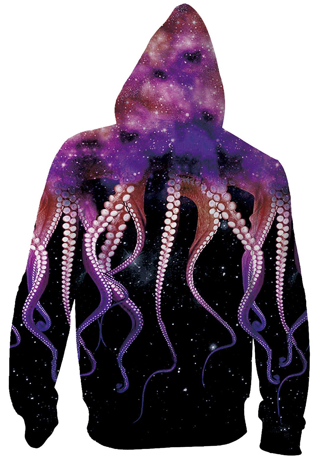 Men¡¯s 3D Digital Printing Hooded with Purple Design Athletic Sweaters Full-Zip Pullover with Pocket M