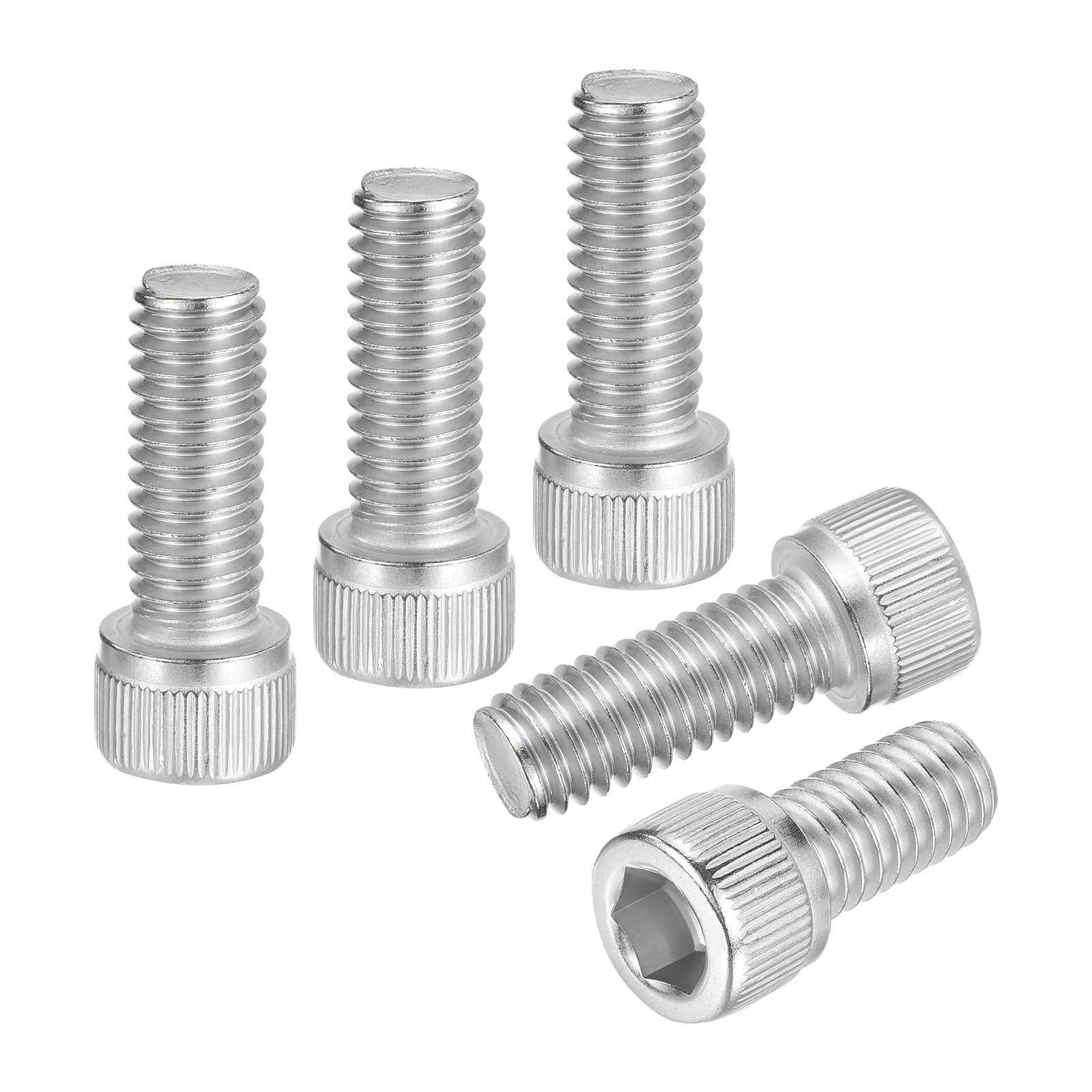 DTGN 3/8"-16x1" Socket Head Cap Screws Bolts - 10Pack - Good for Road Bicycle, Mountain Bike, Auto, Motorcycle - 304 Stainless Steel Hex Head Metric Screws - Silver
