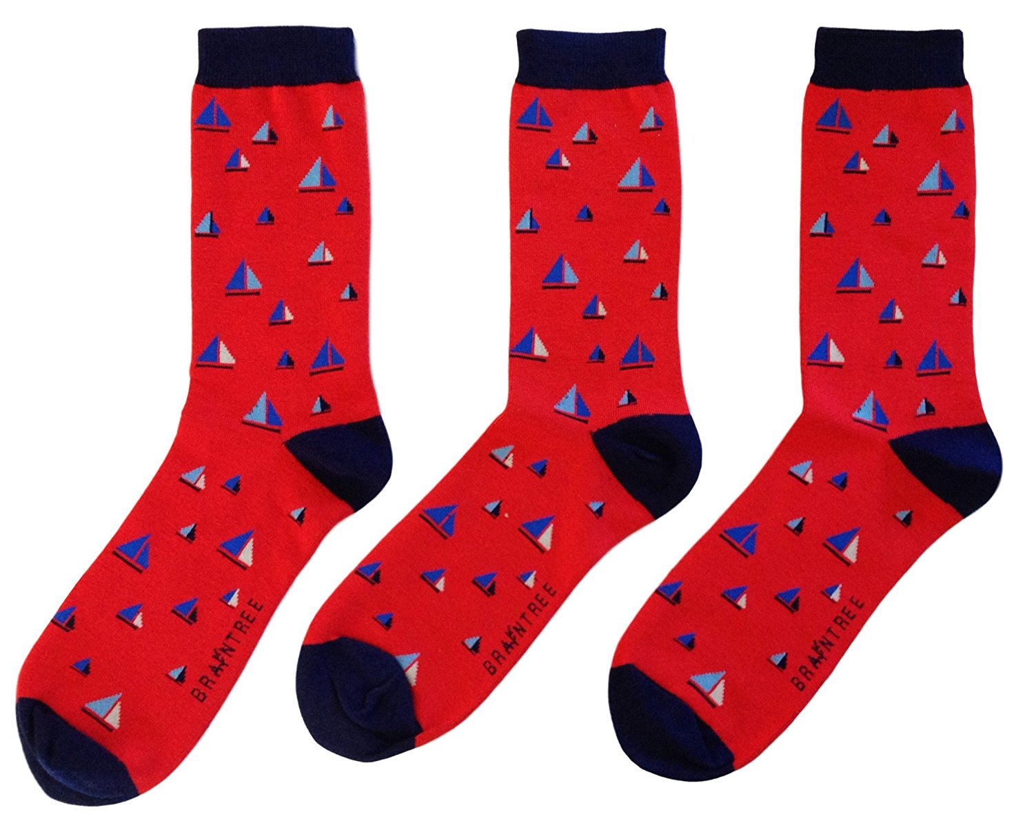 BrainTree - Super Soft Bamboo Socks - Red Bateau Socks - Pack of 3 Pairs