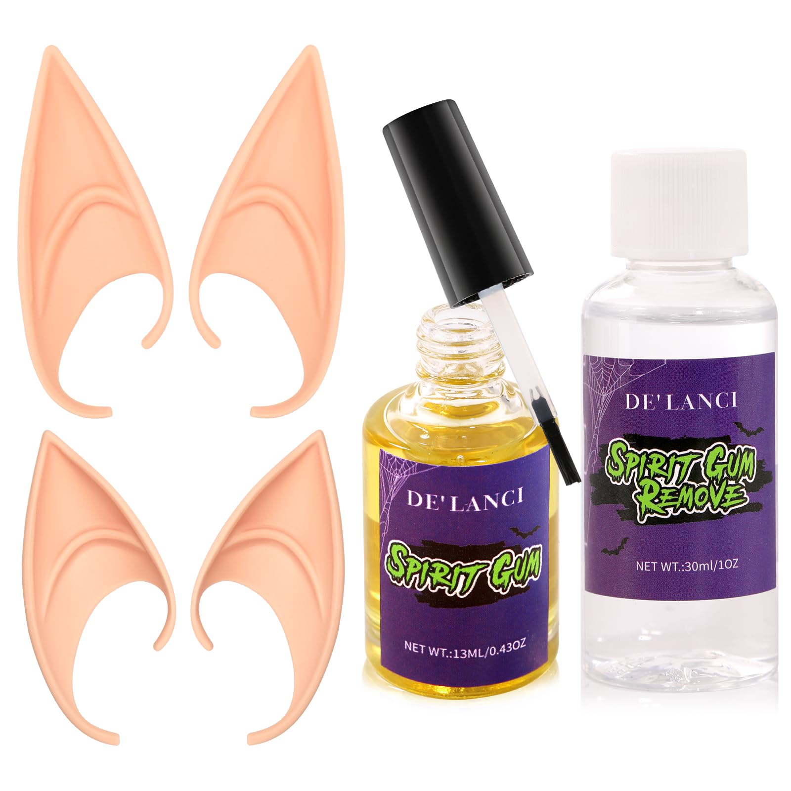 Photo 1 of *Missing Parts*
Spirit Gum Adhesive And Remover Elf Ears Halloween Costumes, Fairy Ears Adult Women Kids Halloween Makeup, Skin Glue Makeup Adhesive & Remover for Face Body Stage Prosthetic Cosplay Wig SFX Make up