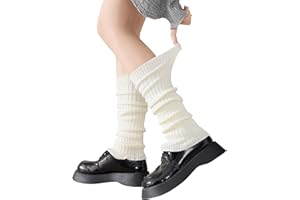 Leg Warmers for Women Girls Y2k Knit Ruffle Leg Warmer Winter with Sequin, Kawaii Cute Long Socks Goth Harajuku Accessories