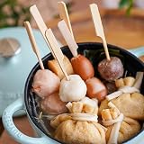 Lanjue 200Pcs Bamboo Paddle Skewers 15cm Natural Wooden Forked Handles view 5