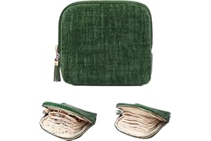 Jeonnfp Jewelry Travel Case Organizer,Portable Travel Jewelry Organizer with Zipper,Velvet Small Jewelry Organizer Storage Ba