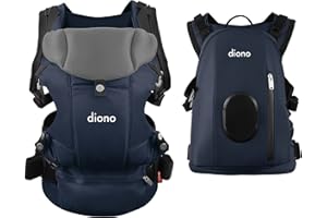 Diono Carus Complete 4-in-1 Baby Carrier with Detachable Backpack, Front Carry & Back Carry, Newborn to Toddler up to 33 lb / 15 kg, Navy