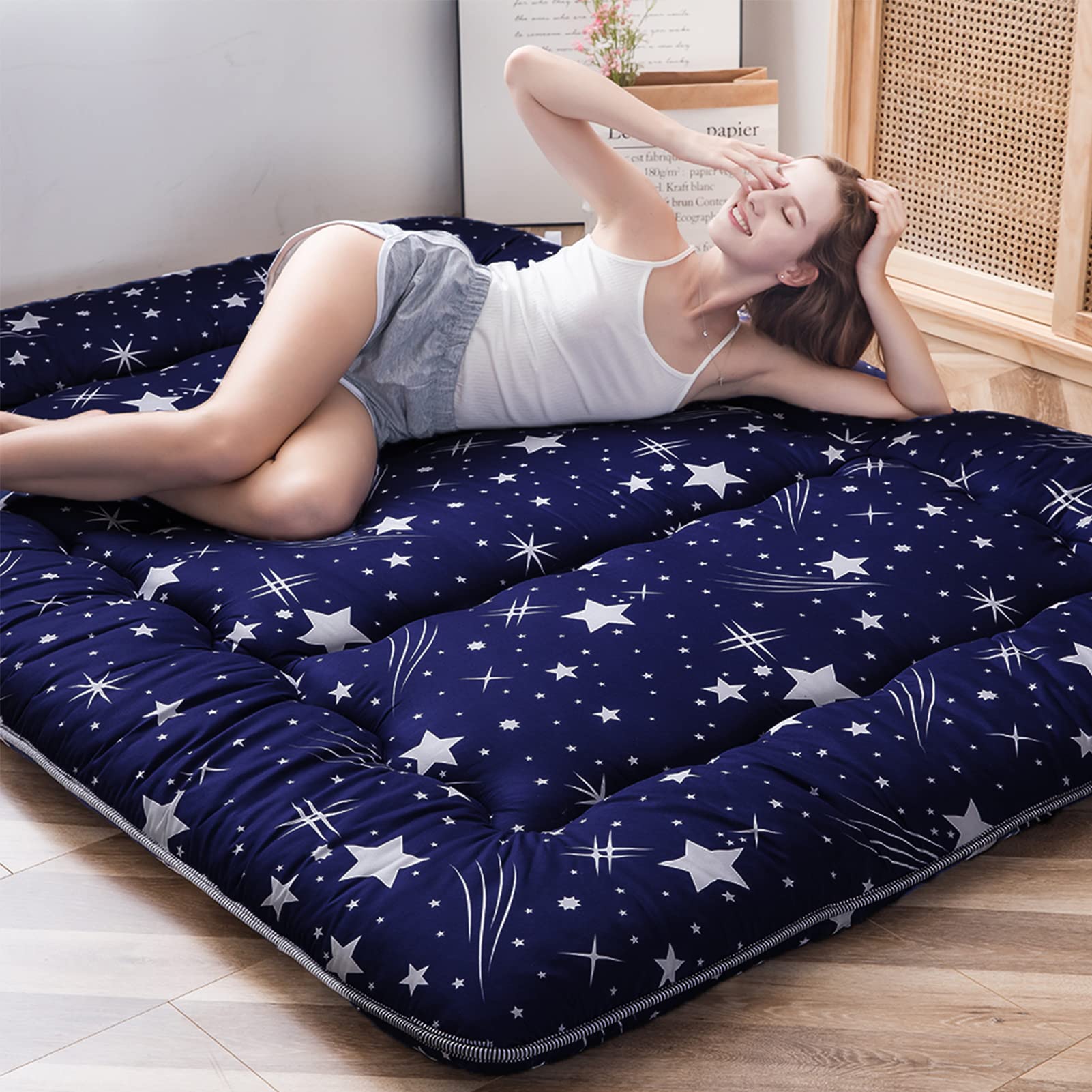 Navy Starry Sky Japanese Floor Futon