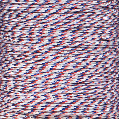 Paracord Planet 43kg Paracord – 1 Strand Type I Parachute Cord for Outdoors and DIY – Red, White, and Blue (30 m)