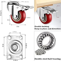 Casters Wheels Set of 4 Heavy Duty Swivel Casters