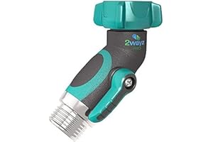 2WAYZ 45° Metal Hose Elbow, Hose Adapter, Hose Angle Connector, Water Hose Shut Off Valve, Heavy Duty