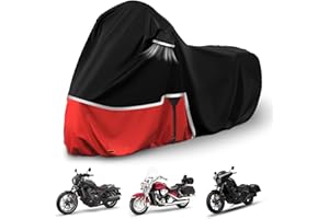 SPORTULI Waterproof Motorcycle Cover Replace for Honda Rebel 300 500 1100 and Shadow 750/ Vtx 1300 /Fury, 420D Oxford Cloth Motorcycle Cover for Snow Rain Dust Protection