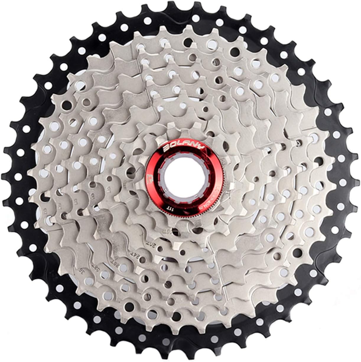 BOLANY 8-9-10-11-12 Speed Cassette 11-32T 11-36T 11-40T 11-42T 11-46T 11-50T 11-52T Wide Ratio MTB Bicycle Part Freewheel Sprocket (9 Speed 11-46T)