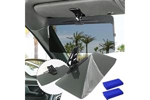 X.O. GOLD-888 Car Sun Visor with Polarized Glare Protection,Sun Glare Blocker for Driving,Anti-Glare Driving Visor for Sun Glare & Snow Blindness,Visor Extender Attachment for Car Visor,Polarized Sun Visor (1Set)