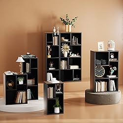 VECELO 3-Cube Open Bookcase, Small Bookshelf with