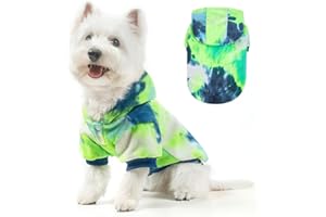 BEAUTYZOO Tie Dye Dog Hoodie Sweaters for Small Medium Size Dogs Girls Boys- Premium Quality, Ultra Soft, Superior Comfort Fit,Breathable Fleece Hooded Sweatshirt- Cold Weather Pet Clothes Winter Coat