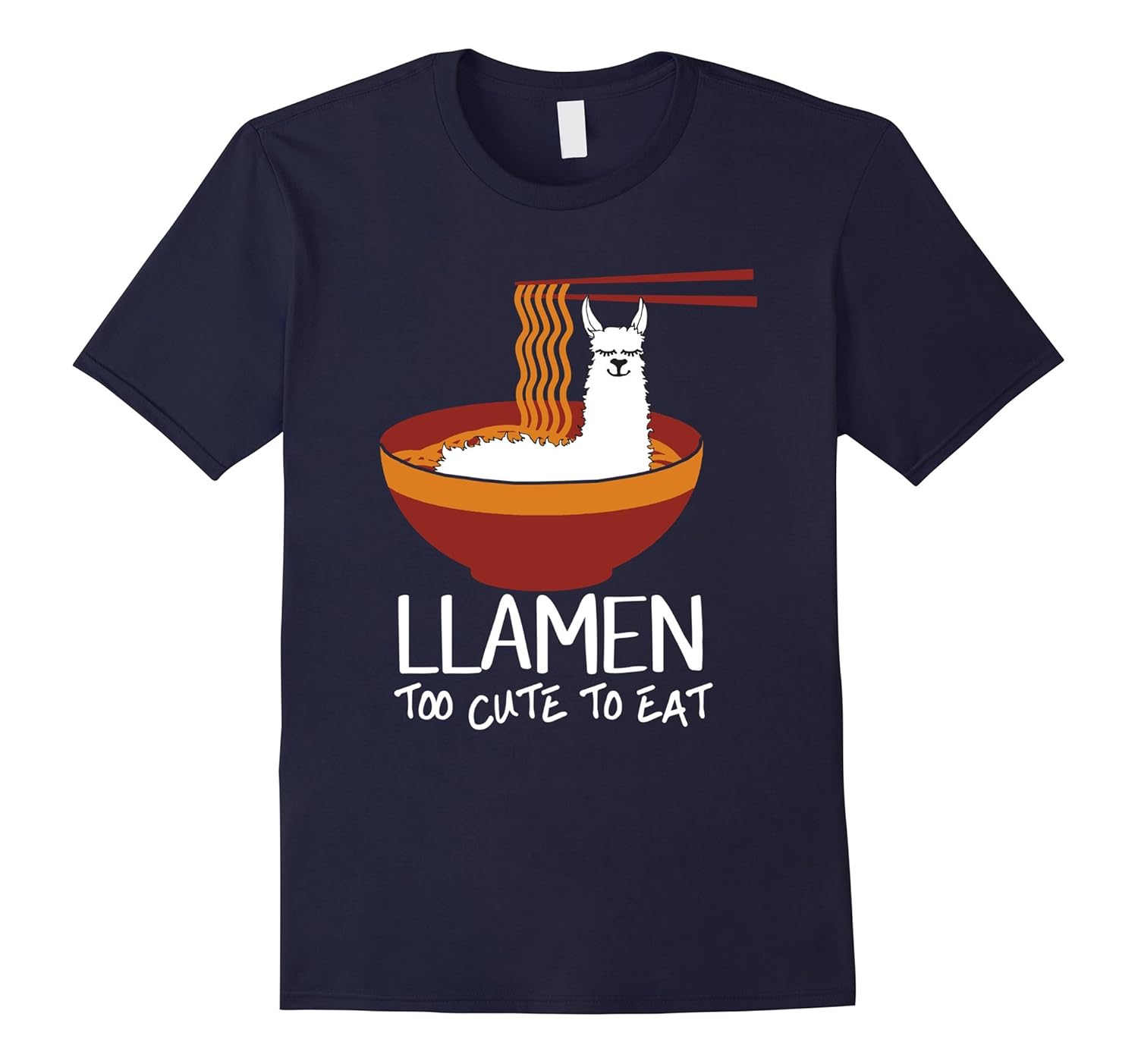 Too Cute To Eat Llamen Funny Llama Ramen T Shirt-Rose