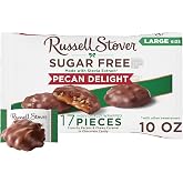 Russell Stover Sugar Free Pecan Delight Chocolate Candy, 10 oz. Bag | Sugar free Christmas candy for sharing, Bulk candy bag for holiday treat bowls, Christmas gift candy gift for easy gifting