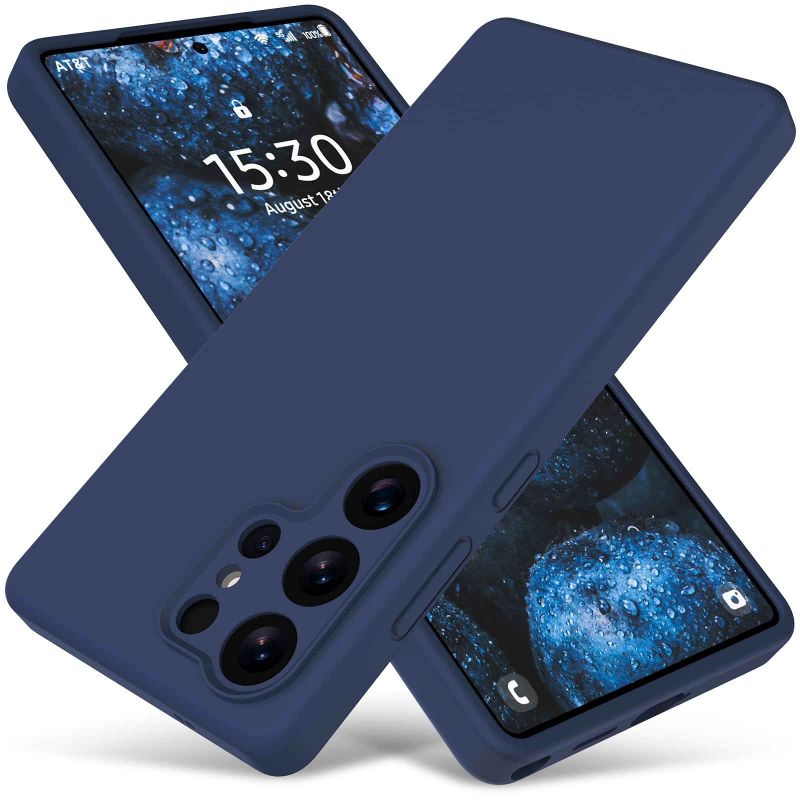 Photo 1 of Varikke Compatible with Samsung Galaxy S25 Ultra Case, Liquid Silicone Upgrade [Camera Protection] [Anti-Scratch Microfiber Lining] Slim Soft Touch Gel Rubber Shockproof Phone Case 6.9", Dark Blue