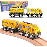 Electric Train Toy with Magnetic Connection,Battery Operated Locomotive Train, Compatible with Wooden Tracks for Kids Toddler