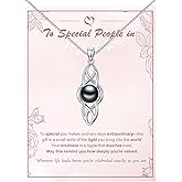 KANNSOAR Tahitian Black Pearl AAAA 18K White Gold Plated Sterling Silver Celtic Knot Pendant Necklace for Women Wife Mom Girlfriend Valentine Her Jewelry Gift for Anniversary Birthday