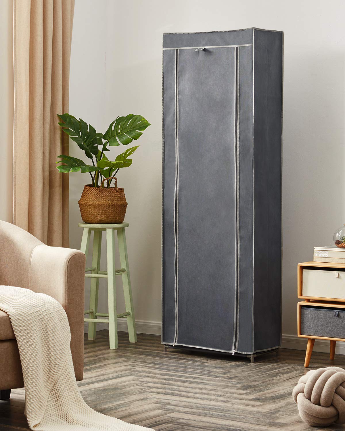 free standing shoe rack on Youdenova Shoe Rack With Dustproof Non Wonven Fabric Shoe Storage Organizer Cabinet Tower Beige Free Standing Shoe Racks