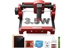 Laser Engraving Machine, Woxcker S1 3.5w Mini Laser Engraving Machine Portable 130mm*130mm Bed Size 0.05 Laser Spot for DIY, Wood, Acrylic, Leather, Leaf, Paper, Beginner-Friendly