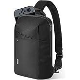 MoKo Sling Crossbody Bag for Switch 2/OLED/Steam Deck/Rog Xbox Ally X/Legion Go S, Protective Travel Chest Carrying Case Gaming Pouch with 8 Game Card Slots, Minimalist Chest Tablet Bag 11", Black