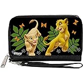 Buckle-Down Disney Wallet, Zip Around, The Lion King Young Simba & Nala Playing Pose, Vegan Leather